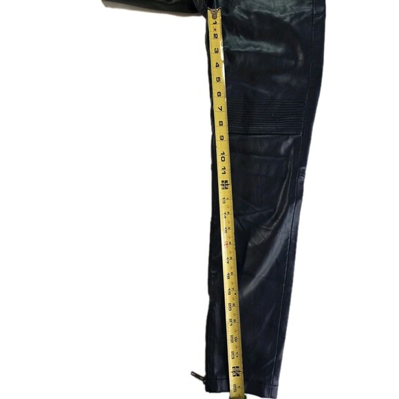 Free People We The Free Faux Leather Pants Size 2 – Black Biker Moto Skinny - Picture 7 of 16